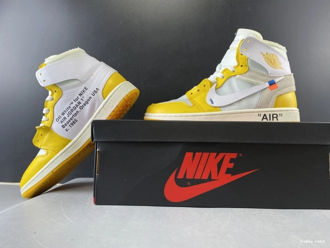 Rep Husky Dark Powder AQ0818-149 Air Off-White White Jordan x NRG 1 Yellow-Cone 0822